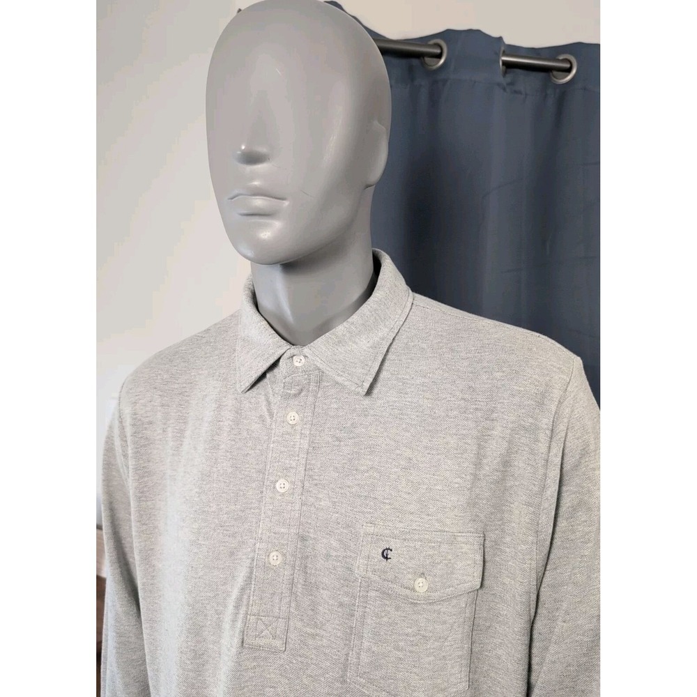 Criquet Long Sleeve Players Shirt Mens 2XL Gray Performance Polo Athliesure